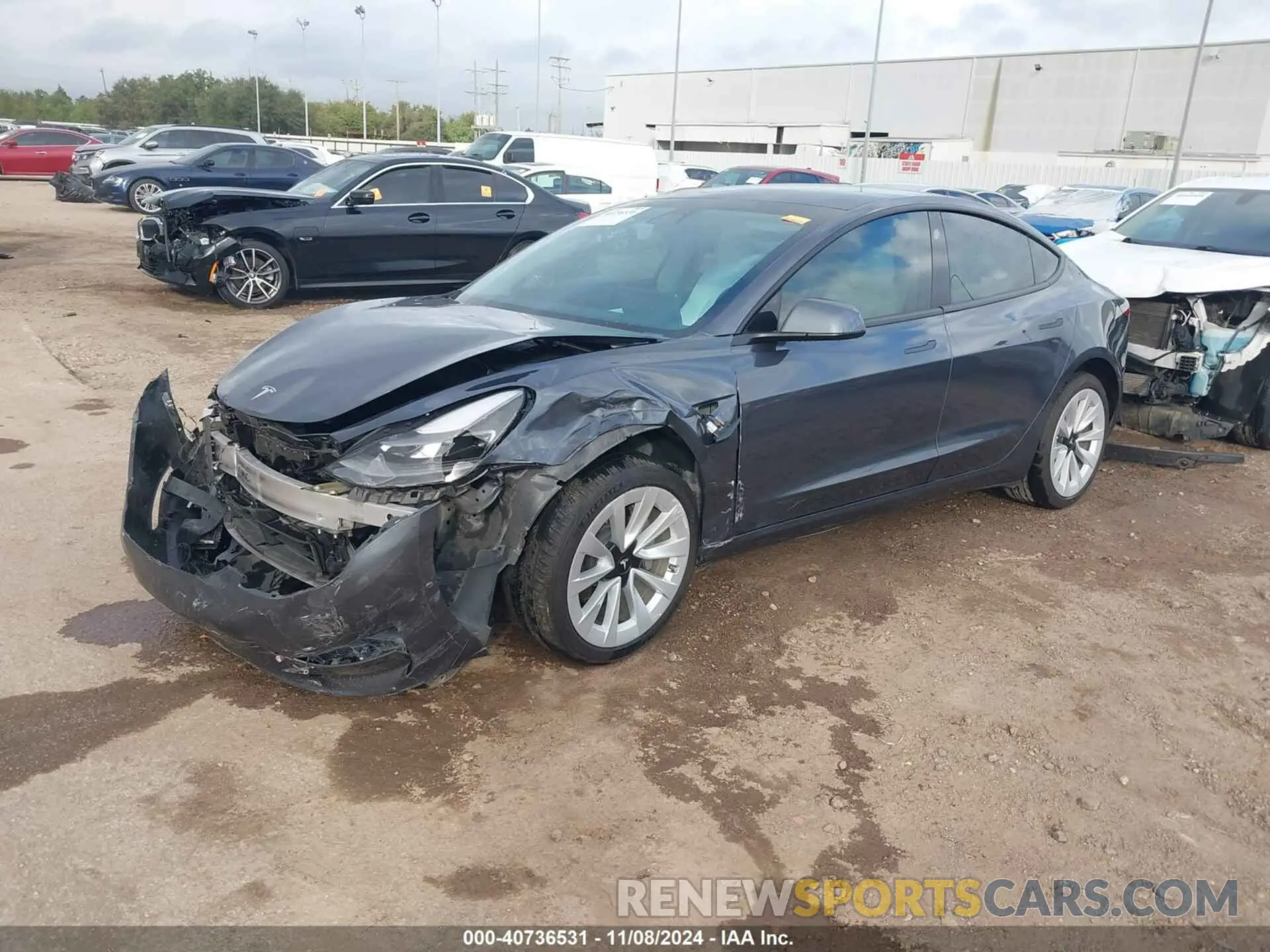 2 Photograph of a damaged car 5YJ3E1EAXMF921851 TESLA MODEL 3 2021