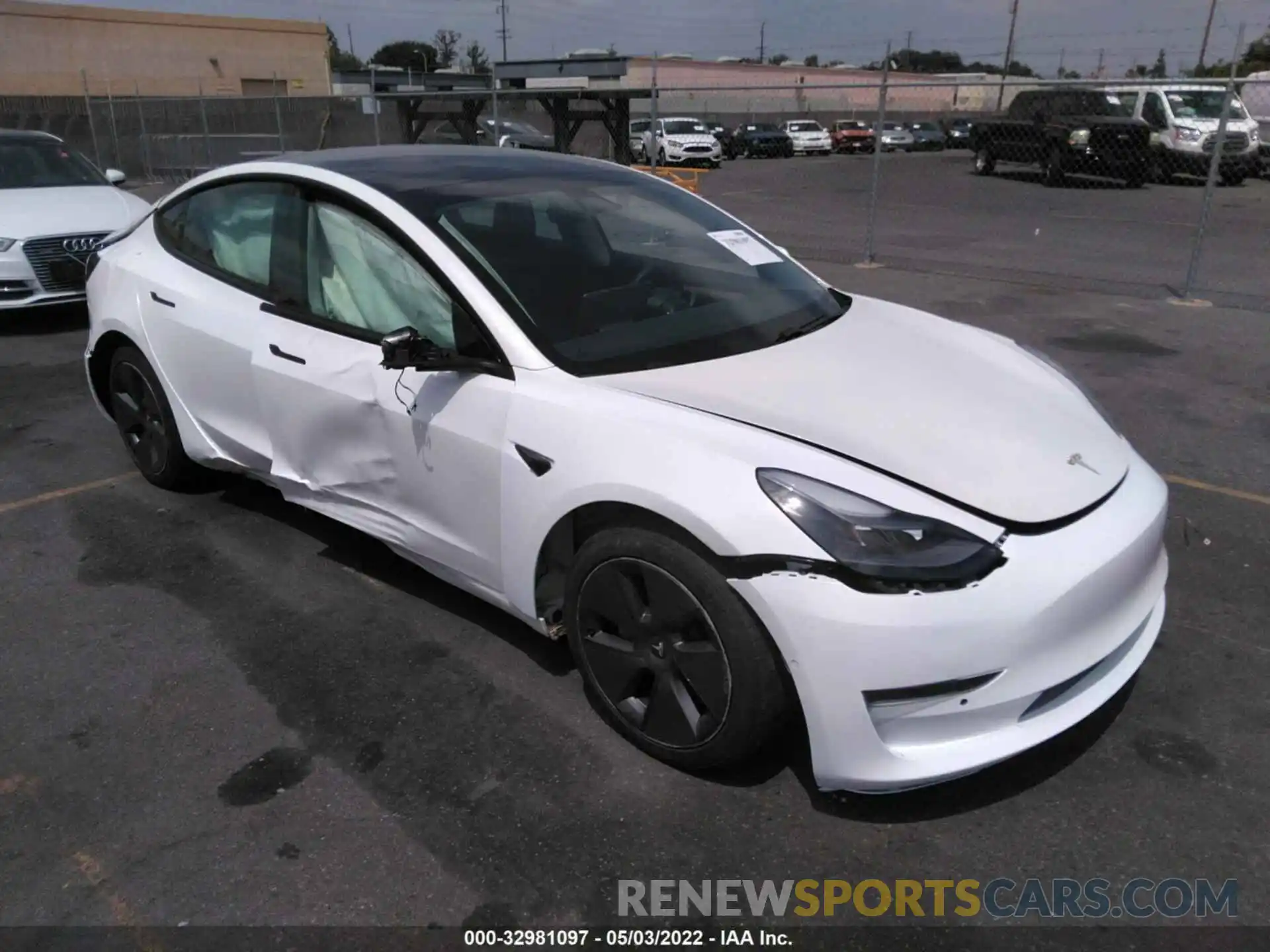 1 Photograph of a damaged car 5YJ3E1EAXMF976266 TESLA MODEL 3 2021