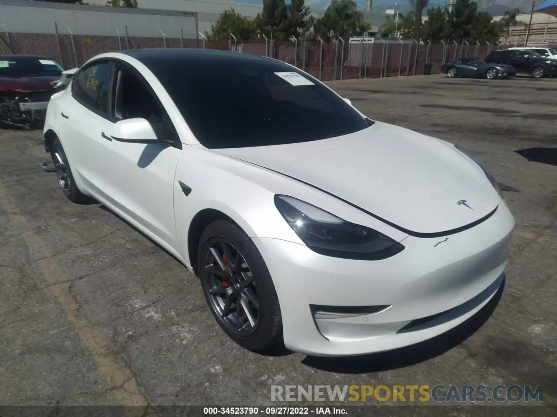 1 Photograph of a damaged car 5YJ3E1EAXMF977126 TESLA MODEL 3 2021