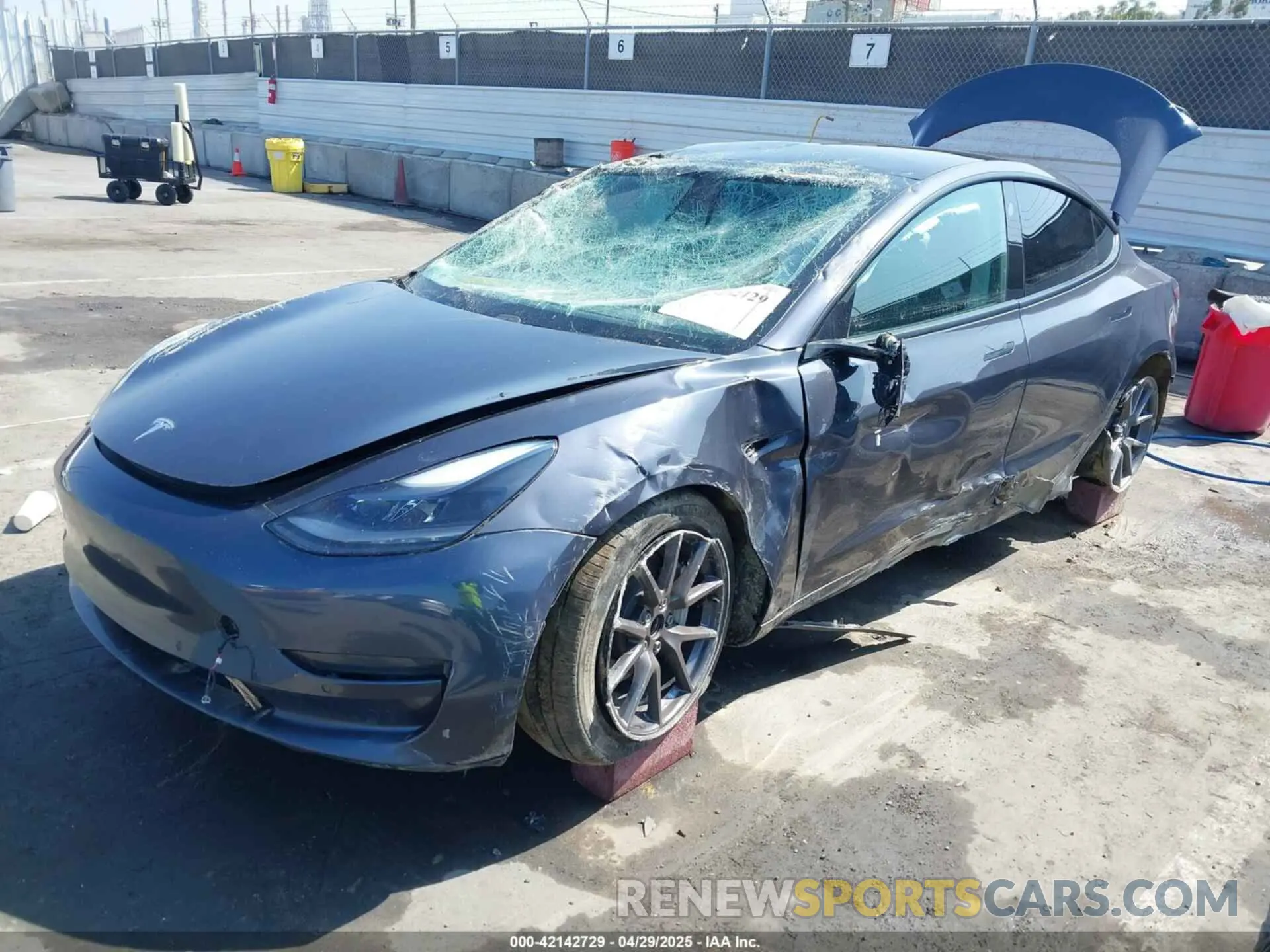 2 Photograph of a damaged car 5YJ3E1EAXMF982441 TESLA MODEL 3 2021