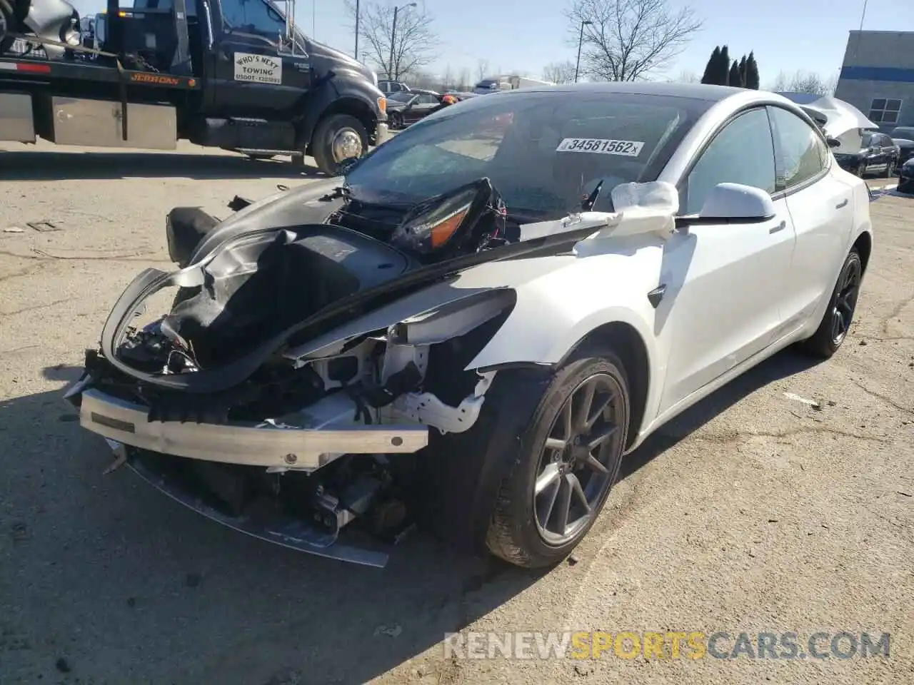 2 Photograph of a damaged car 5YJ3E1EAXMF996193 TESLA MODEL 3 2021