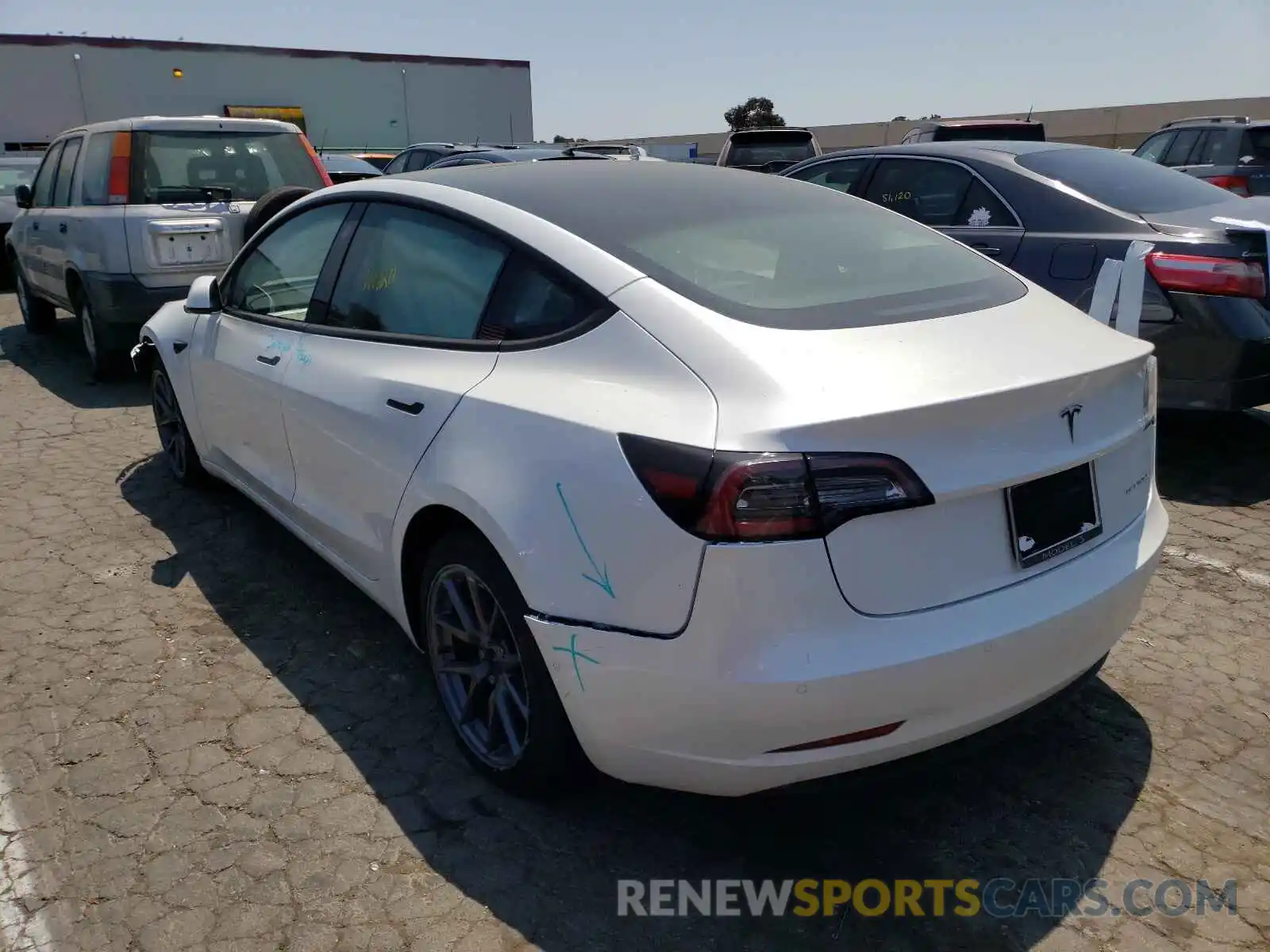 3 Photograph of a damaged car 5YJ3E1EB0MF002921 TESLA MODEL 3 2021