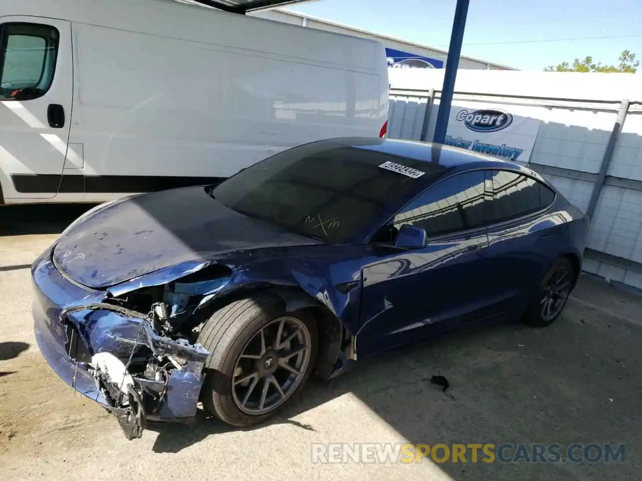 2 Photograph of a damaged car 5YJ3E1EB0MF003664 TESLA MODEL 3 2021