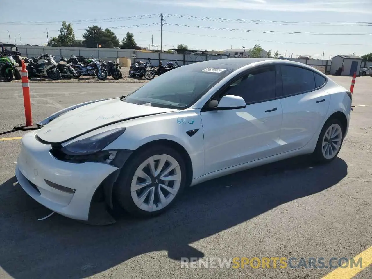 1 Photograph of a damaged car 5YJ3E1EB0MF050922 TESLA MODEL 3 2021