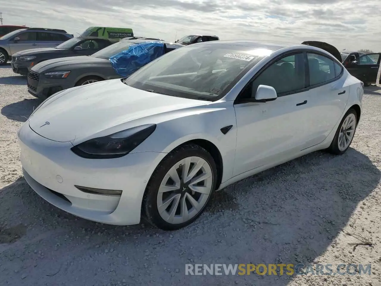1 Photograph of a damaged car 5YJ3E1EB0MF051097 TESLA MODEL 3 2021