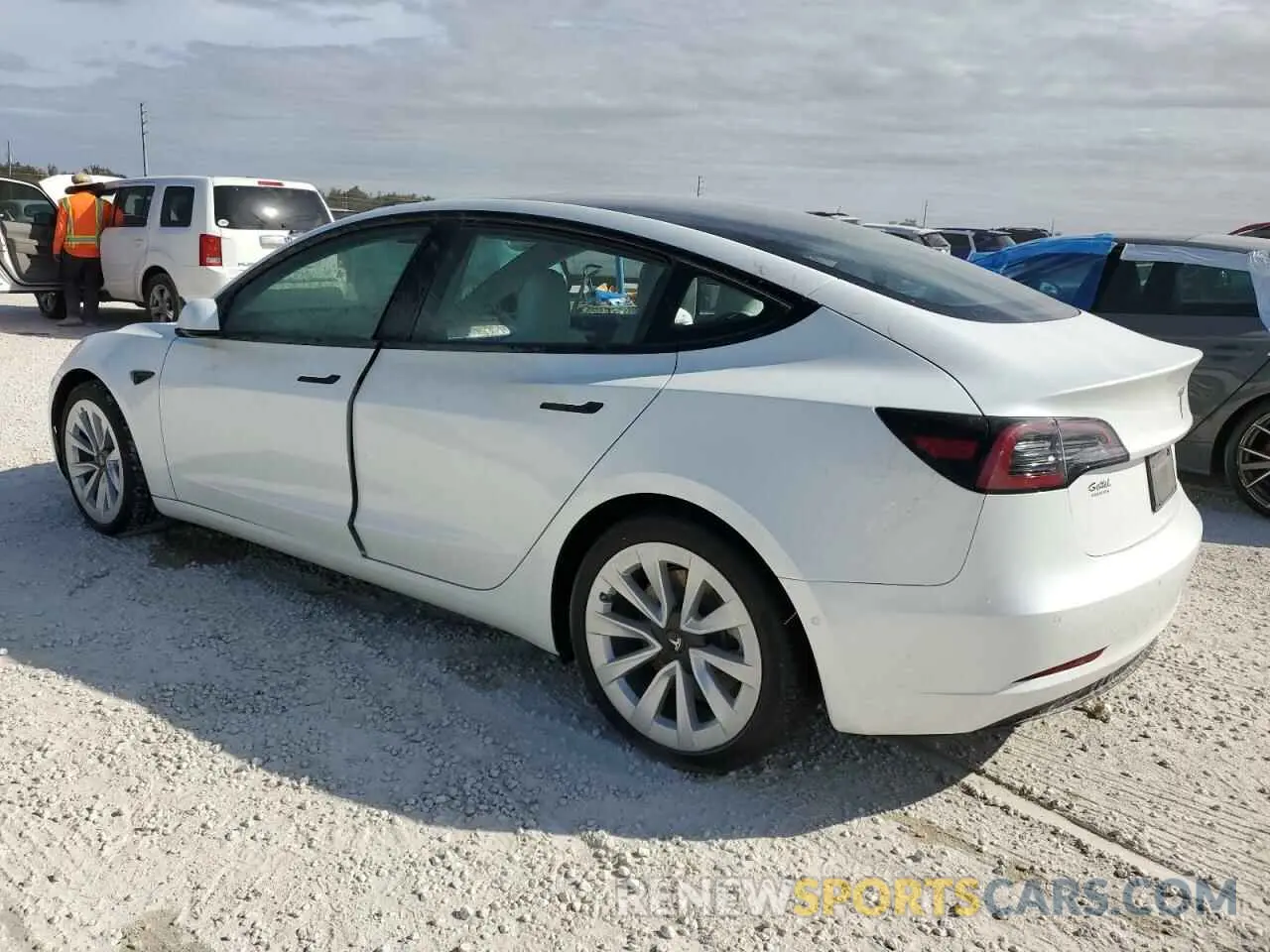 2 Photograph of a damaged car 5YJ3E1EB0MF051097 TESLA MODEL 3 2021