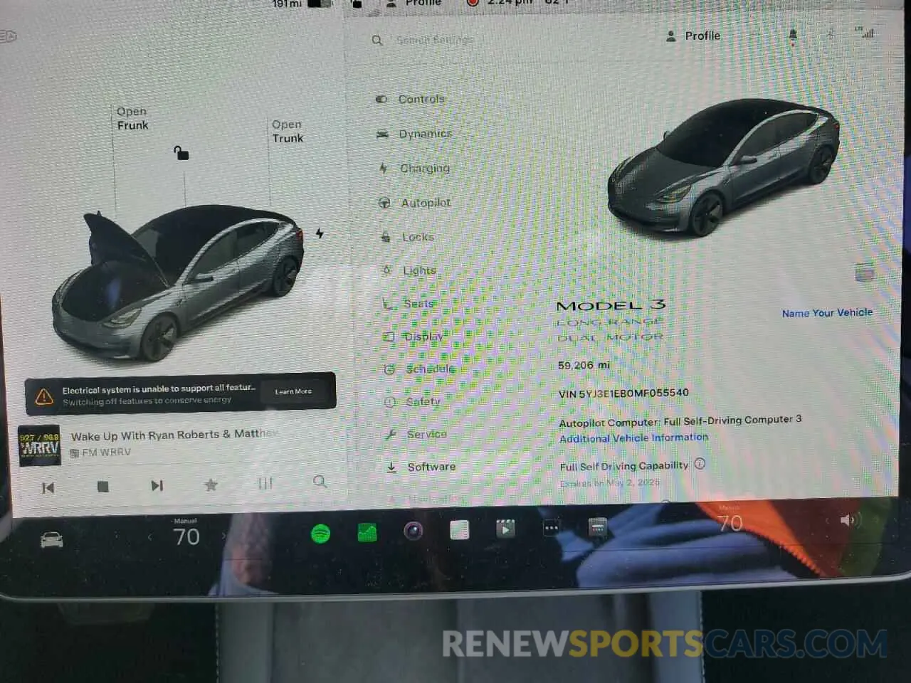 9 Photograph of a damaged car 5YJ3E1EB0MF055540 TESLA MODEL 3 2021