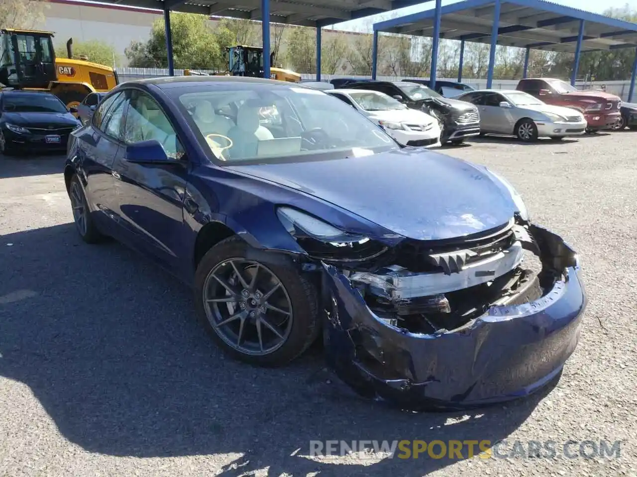 1 Photograph of a damaged car 5YJ3E1EB0MF056767 TESLA MODEL 3 2021