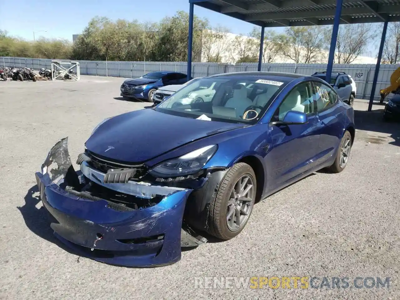 2 Photograph of a damaged car 5YJ3E1EB0MF056767 TESLA MODEL 3 2021