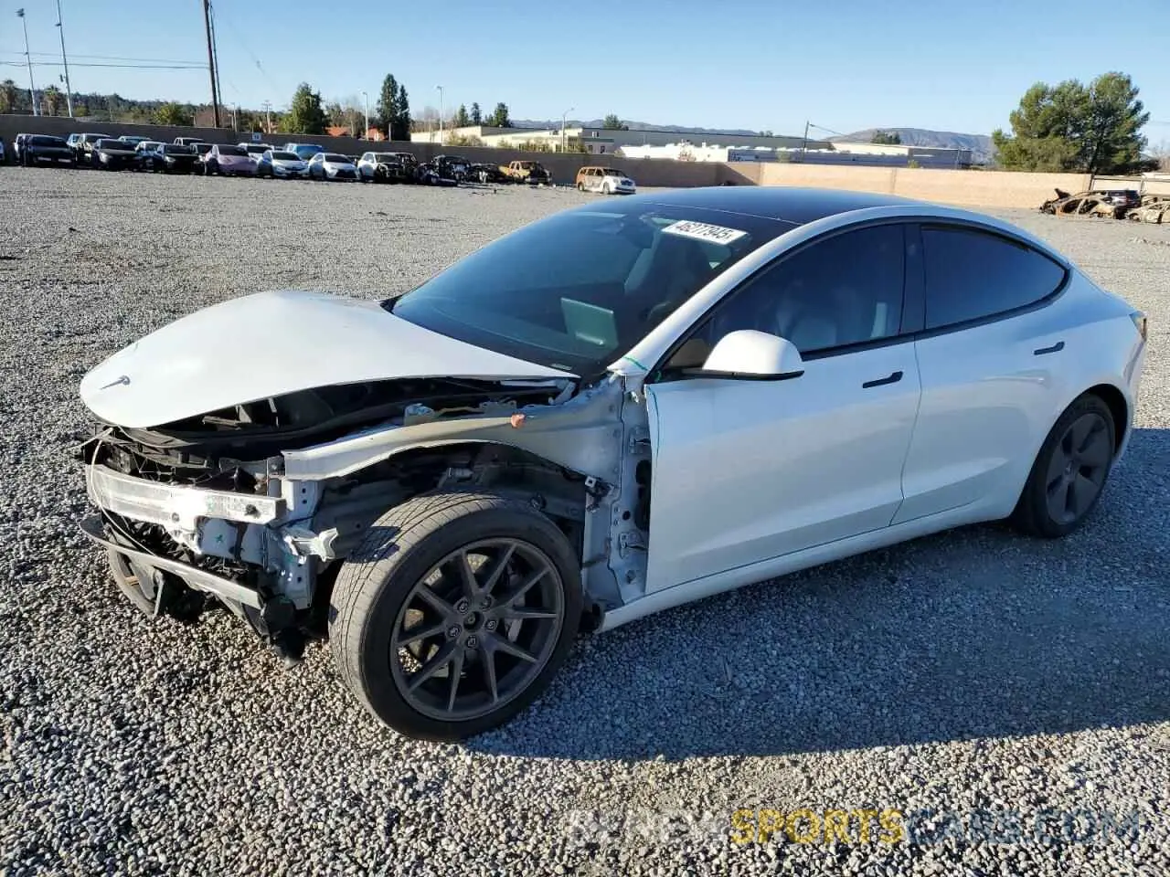 1 Photograph of a damaged car 5YJ3E1EB0MF059457 TESLA MODEL 3 2021