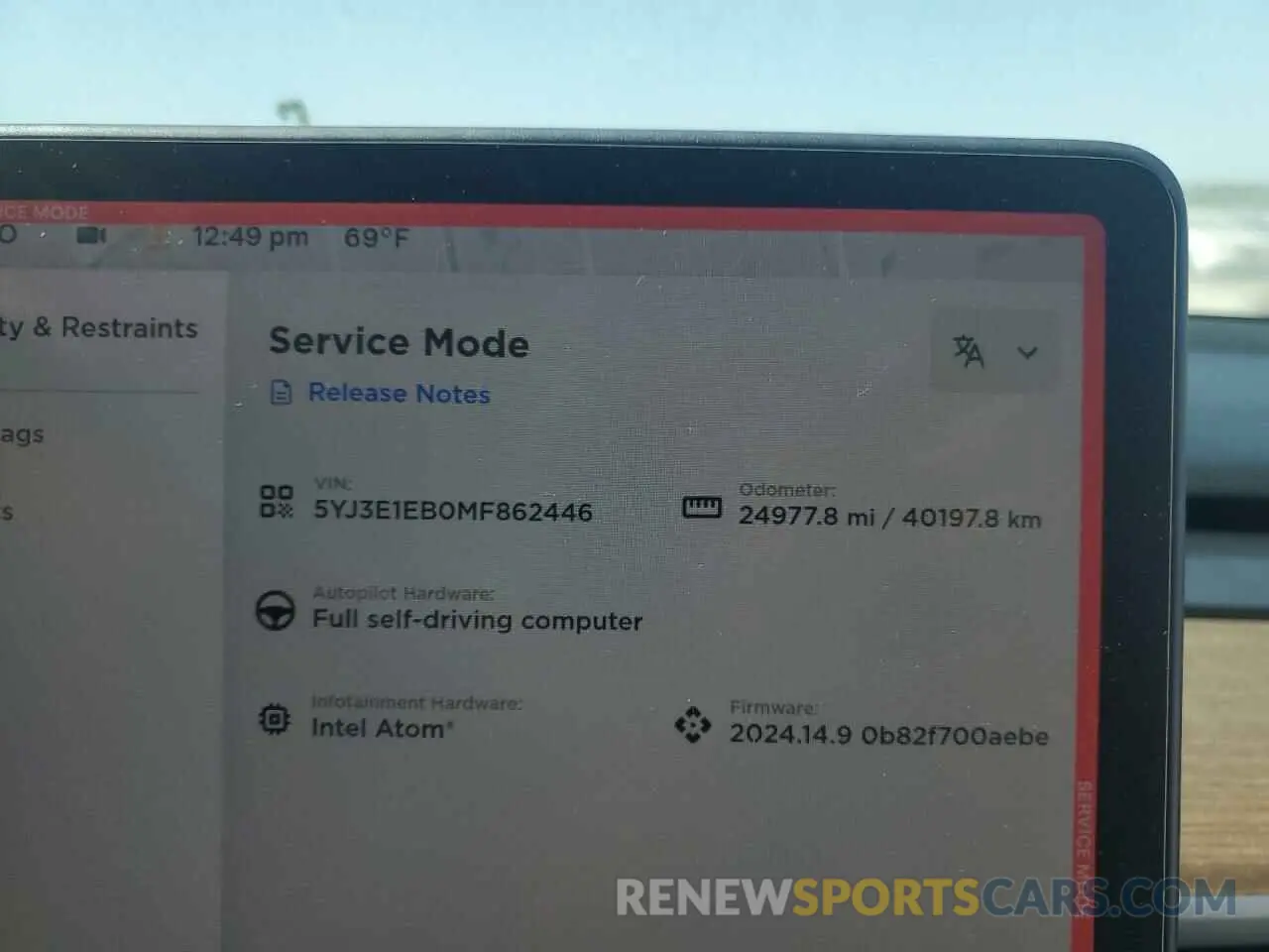 9 Photograph of a damaged car 5YJ3E1EB0MF862446 TESLA MODEL 3 2021