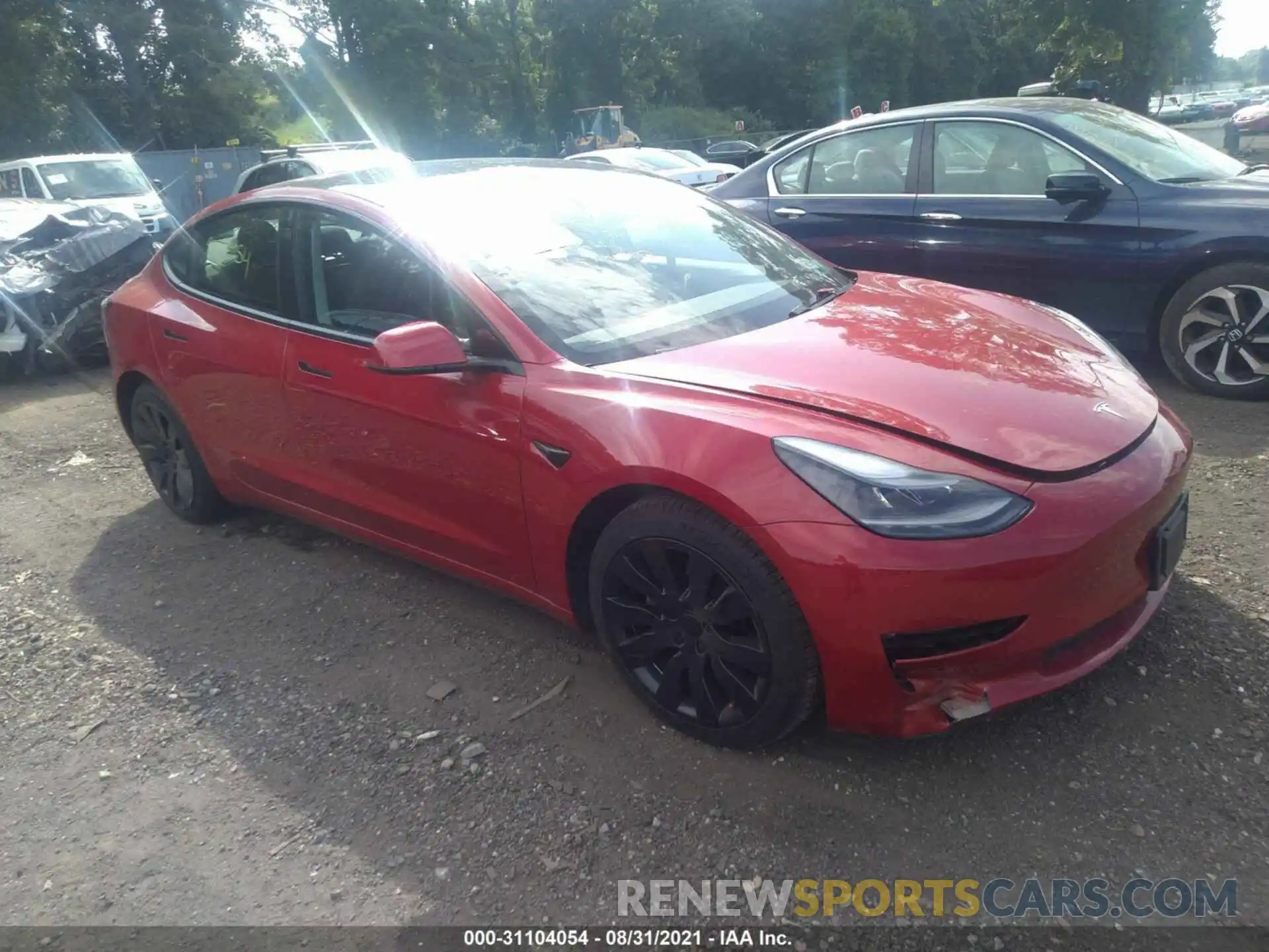 1 Photograph of a damaged car 5YJ3E1EB0MF869283 TESLA MODEL 3 2021