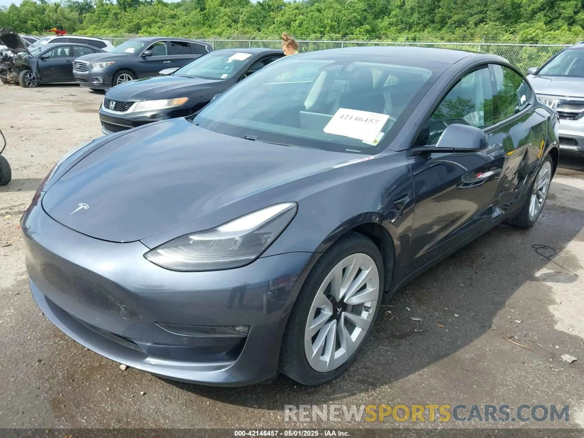 2 Photograph of a damaged car 5YJ3E1EB0MF902654 TESLA MODEL 3 2021