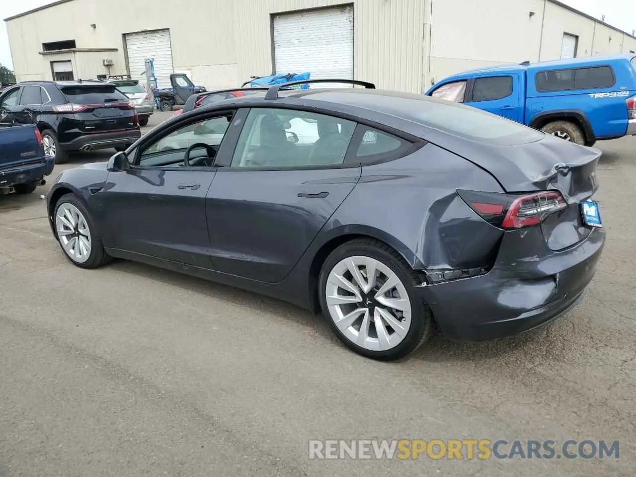 2 Photograph of a damaged car 5YJ3E1EB0MF936660 TESLA MODEL 3 2021