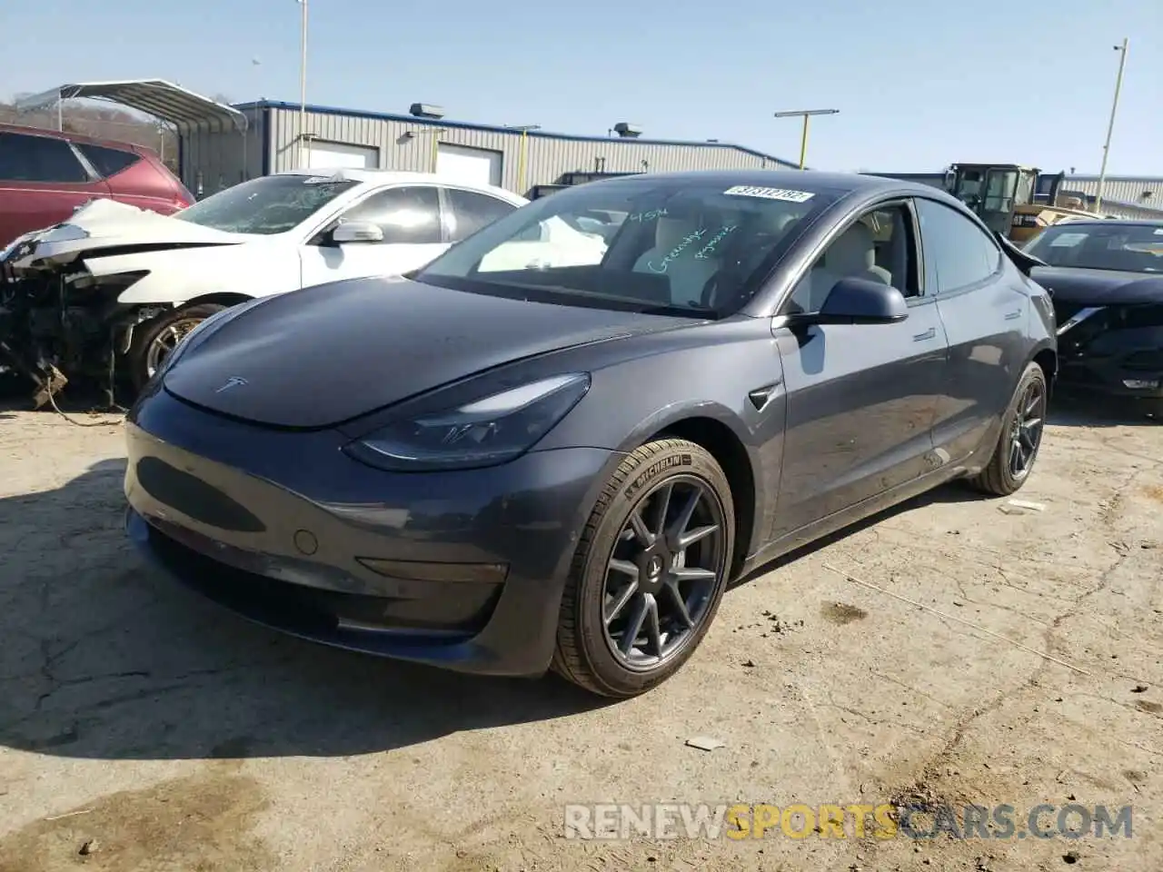 2 Photograph of a damaged car 5YJ3E1EB0MF981288 TESLA MODEL 3 2021