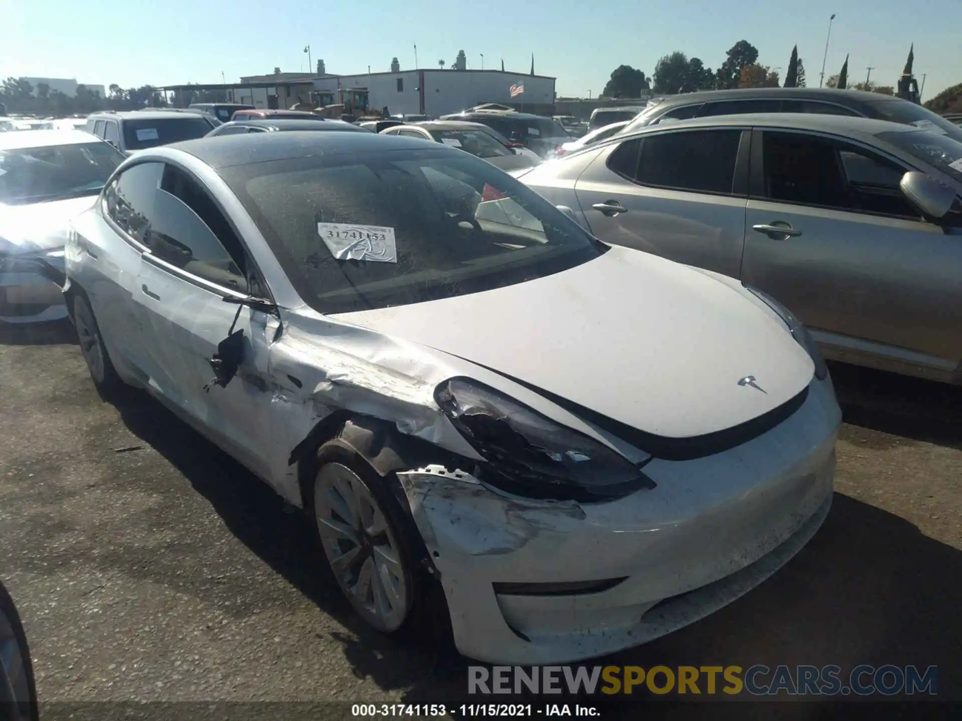 1 Photograph of a damaged car 5YJ3E1EB0MF990525 TESLA MODEL 3 2021