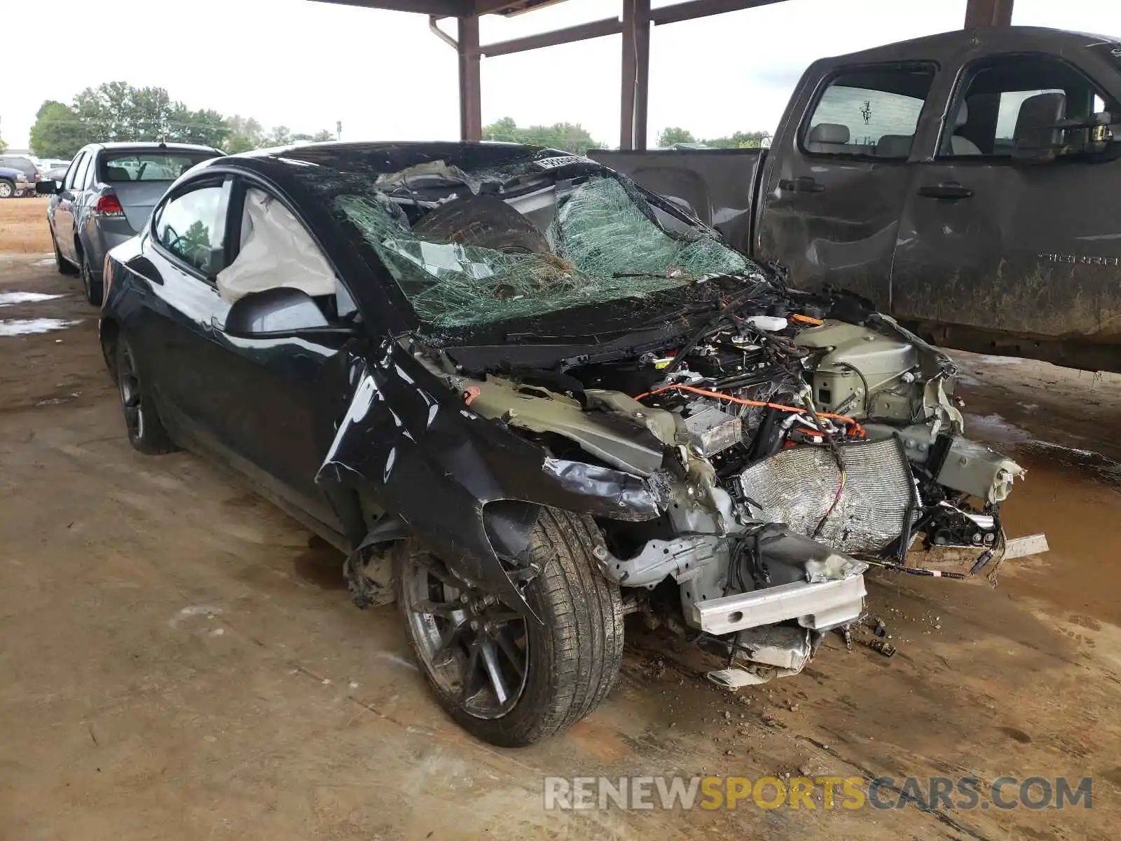 1 Photograph of a damaged car 5YJ3E1EB0MF992226 TESLA MODEL 3 2021