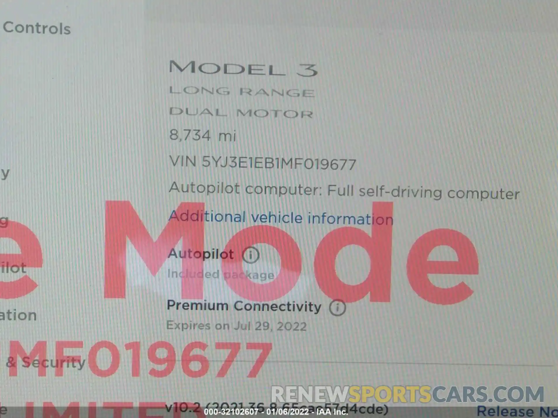 7 Photograph of a damaged car 5YJ3E1EB1MF019677 TESLA MODEL 3 2021