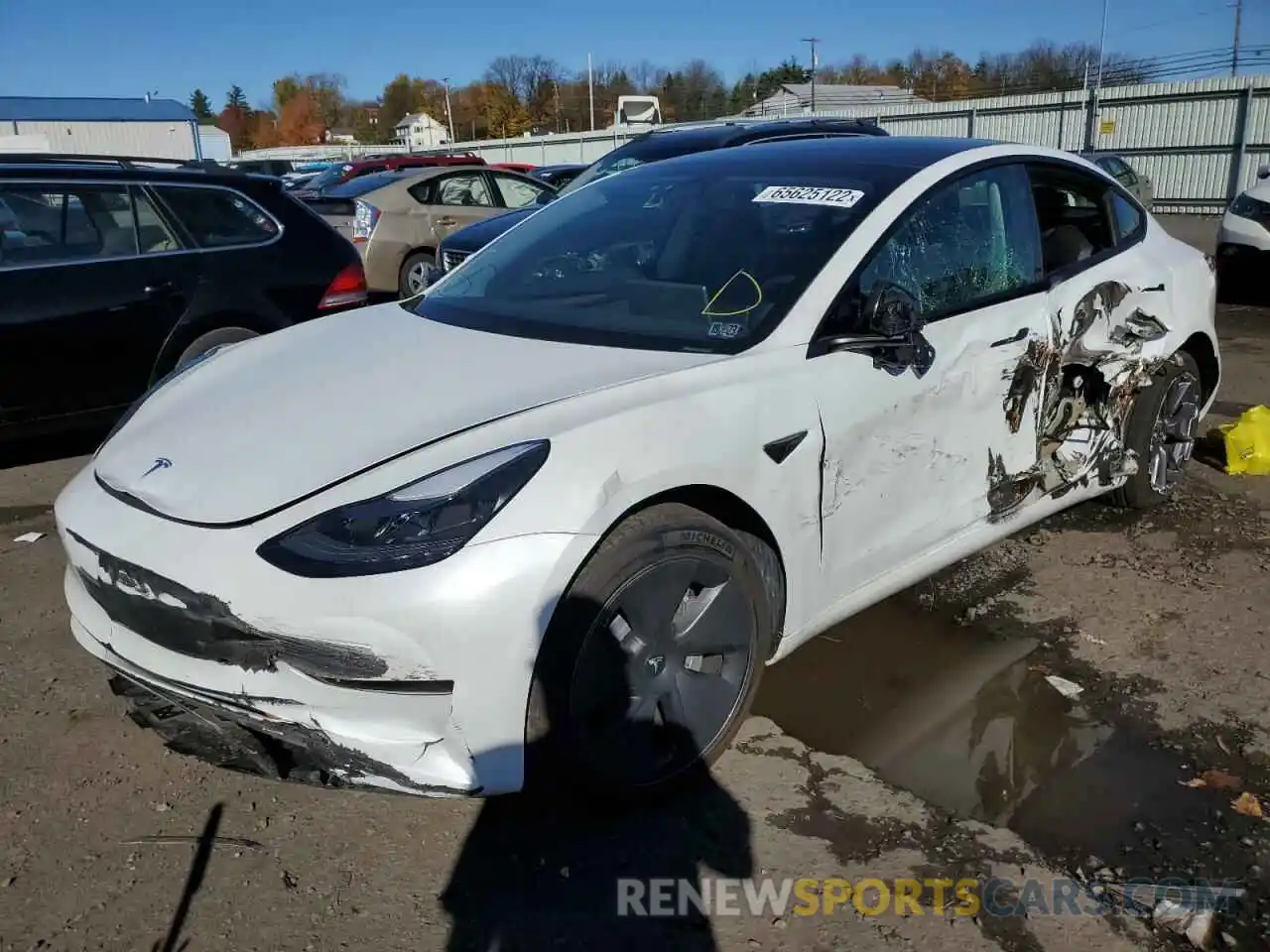 2 Photograph of a damaged car 5YJ3E1EB1MF044501 TESLA MODEL 3 2021