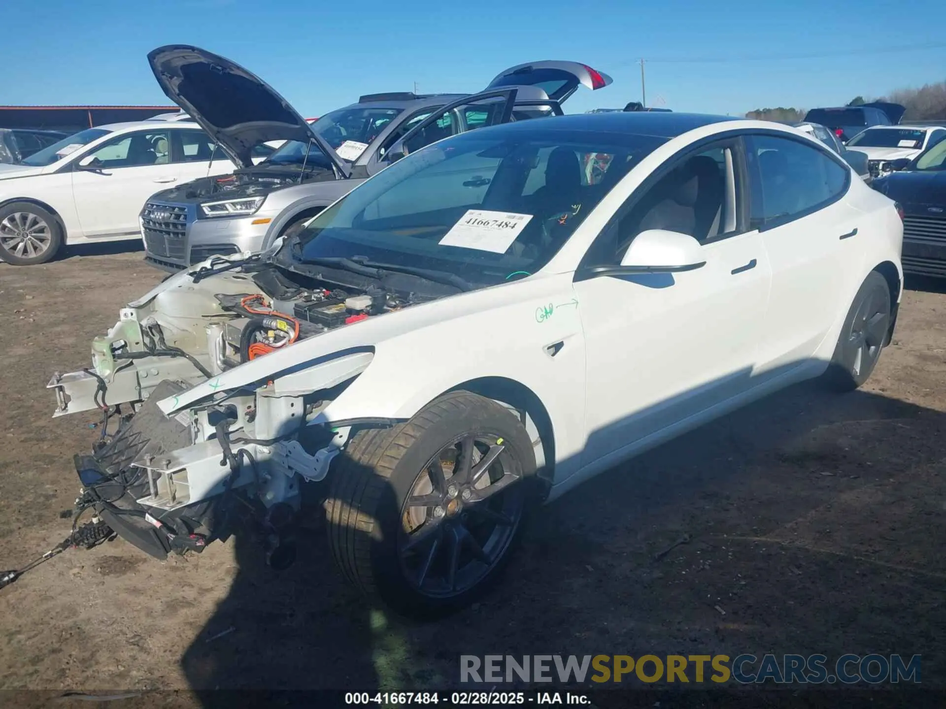 2 Photograph of a damaged car 5YJ3E1EB1MF062593 TESLA MODEL 3 2021