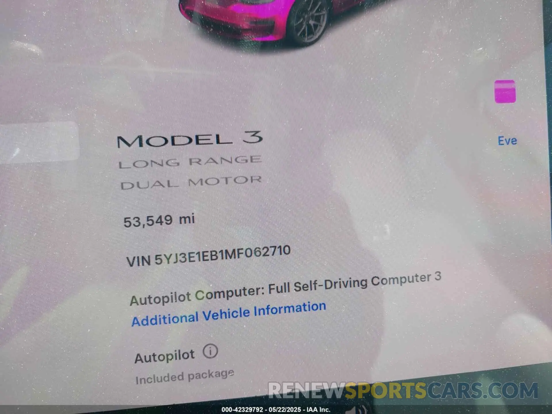 14 Photograph of a damaged car 5YJ3E1EB1MF062710 TESLA MODEL 3 2021