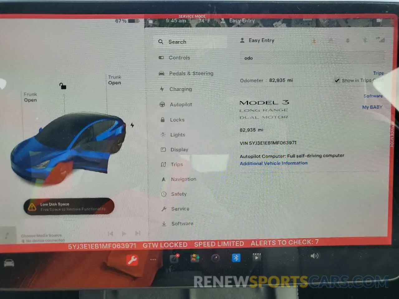 9 Photograph of a damaged car 5YJ3E1EB1MF063971 TESLA MODEL 3 2021