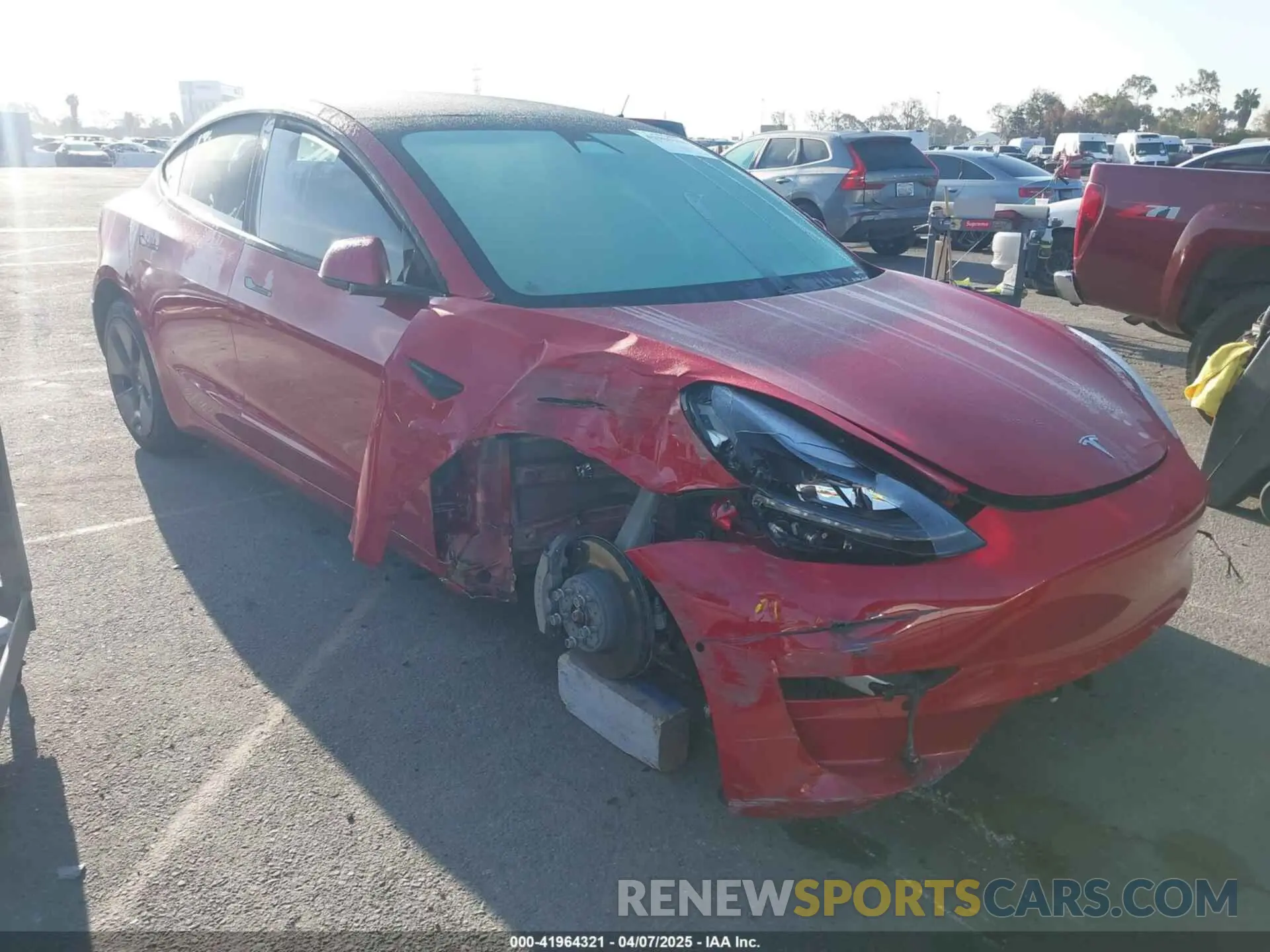1 Photograph of a damaged car 5YJ3E1EB1MF071634 TESLA MODEL 3 2021