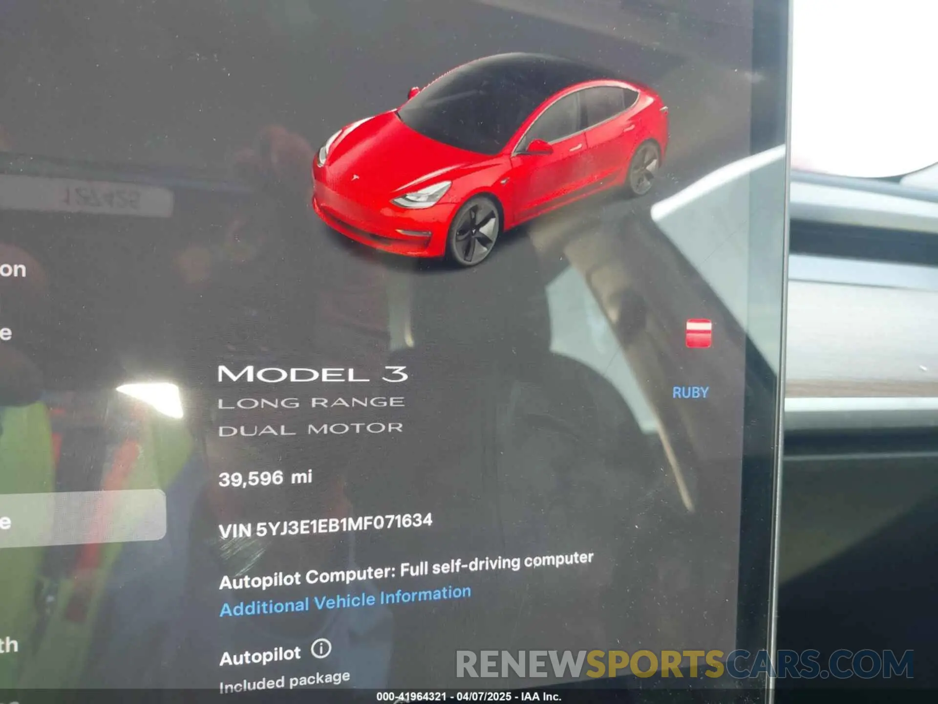 7 Photograph of a damaged car 5YJ3E1EB1MF071634 TESLA MODEL 3 2021