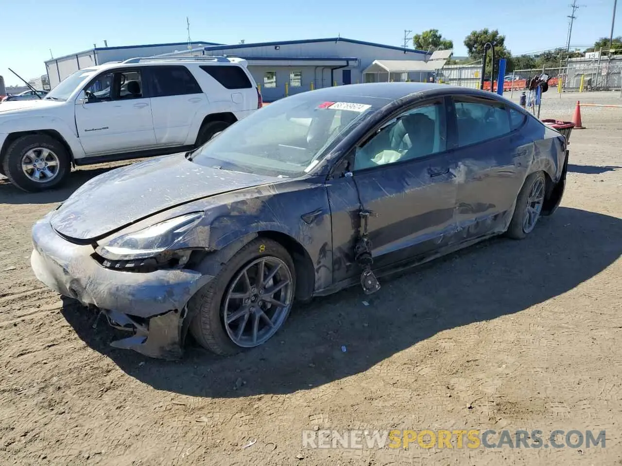 1 Photograph of a damaged car 5YJ3E1EB1MF076333 TESLA MODEL 3 2021
