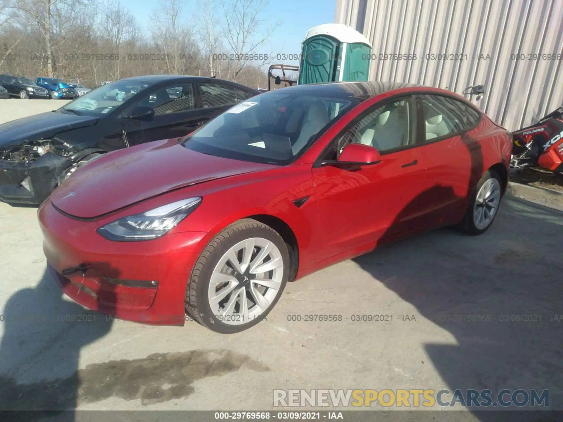 2 Photograph of a damaged car 5YJ3E1EB1MF848989 TESLA MODEL 3 2021