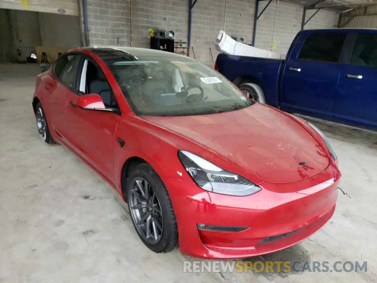 1 Photograph of a damaged car 5YJ3E1EB1MF906552 TESLA MODEL 3 2021