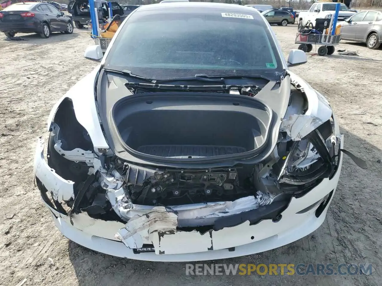 1 Photograph of a damaged car 5YJ3E1EB1MF927627 TESLA MODEL 3 2021