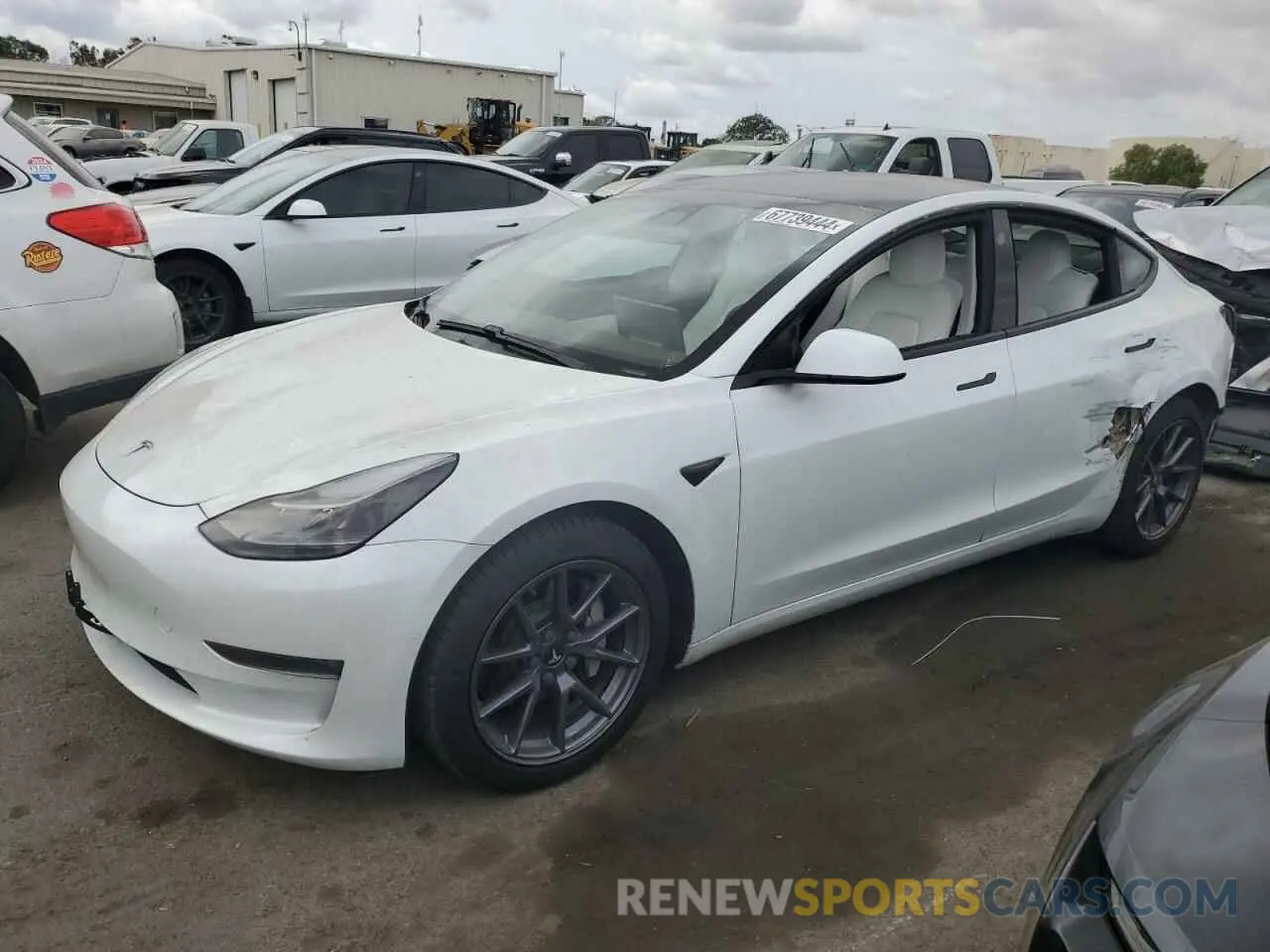1 Photograph of a damaged car 5YJ3E1EB1MF937669 TESLA MODEL 3 2021