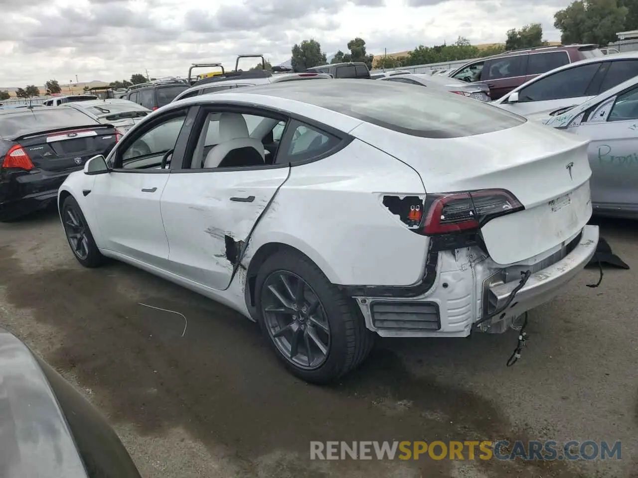 2 Photograph of a damaged car 5YJ3E1EB1MF937669 TESLA MODEL 3 2021