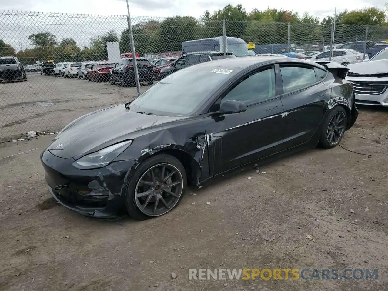1 Photograph of a damaged car 5YJ3E1EB1MF973863 TESLA MODEL 3 2021