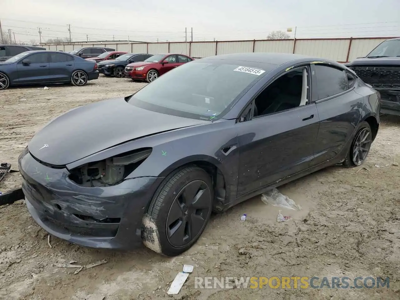 1 Photograph of a damaged car 5YJ3E1EB1MF974852 TESLA MODEL 3 2021