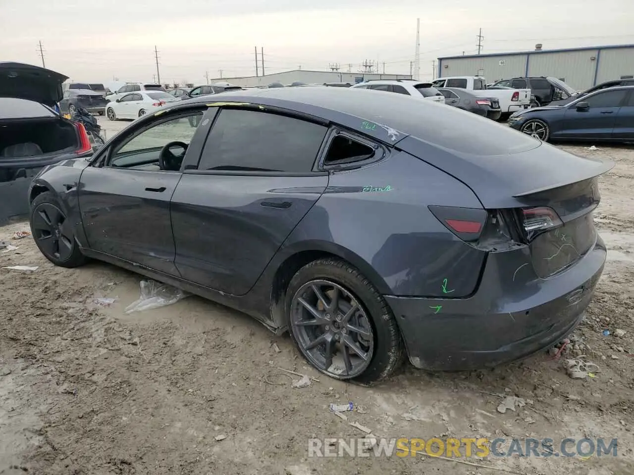 2 Photograph of a damaged car 5YJ3E1EB1MF974852 TESLA MODEL 3 2021