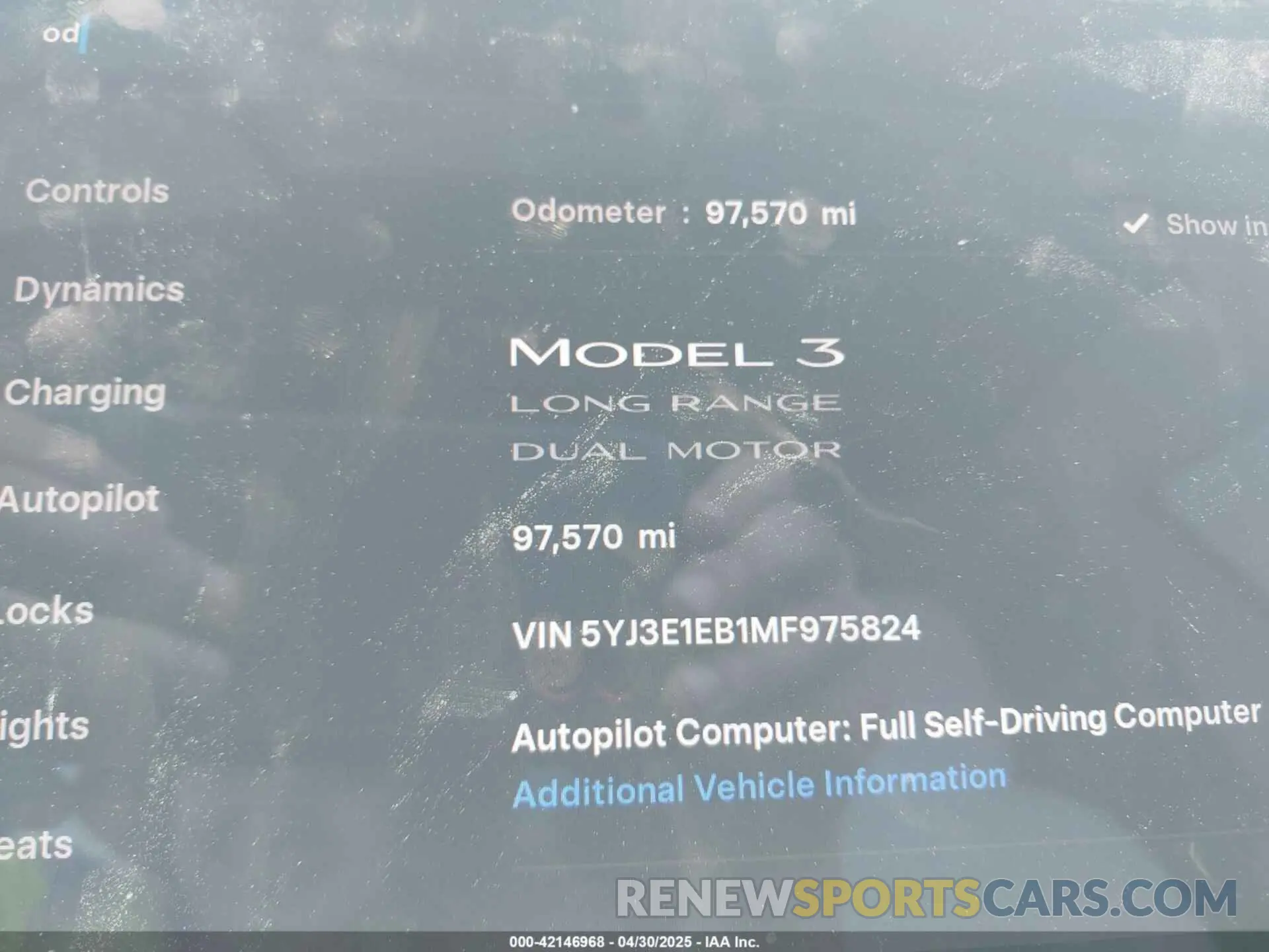 16 Photograph of a damaged car 5YJ3E1EB1MF975824 TESLA MODEL 3 2021