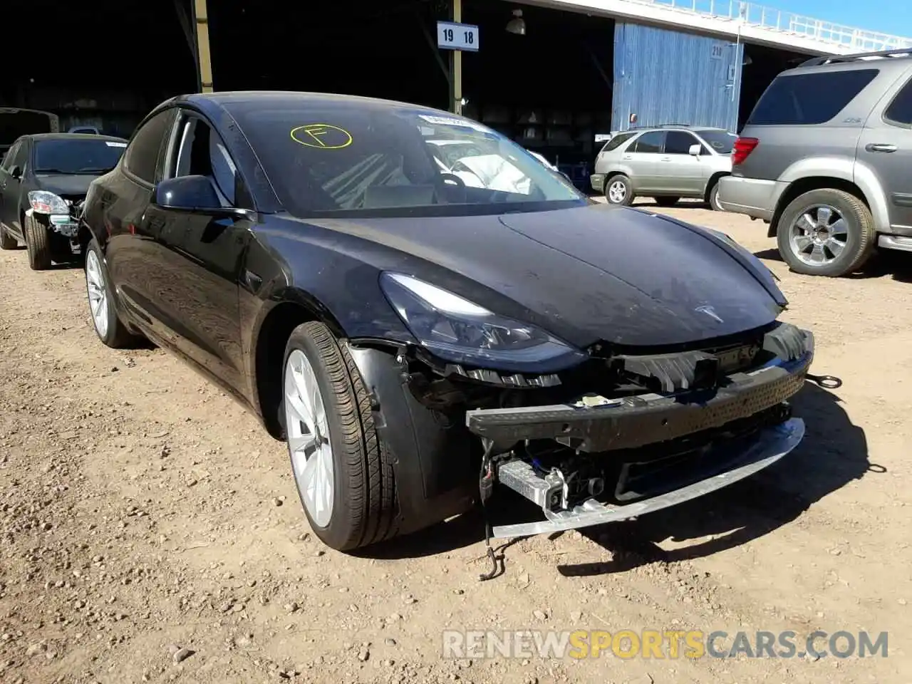 1 Photograph of a damaged car 5YJ3E1EB1MF999704 TESLA MODEL 3 2021