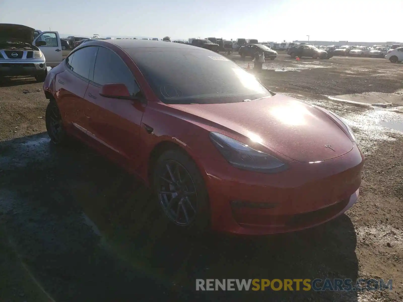 1 Photograph of a damaged car 5YJ3E1EB2MF006663 TESLA MODEL 3 2021