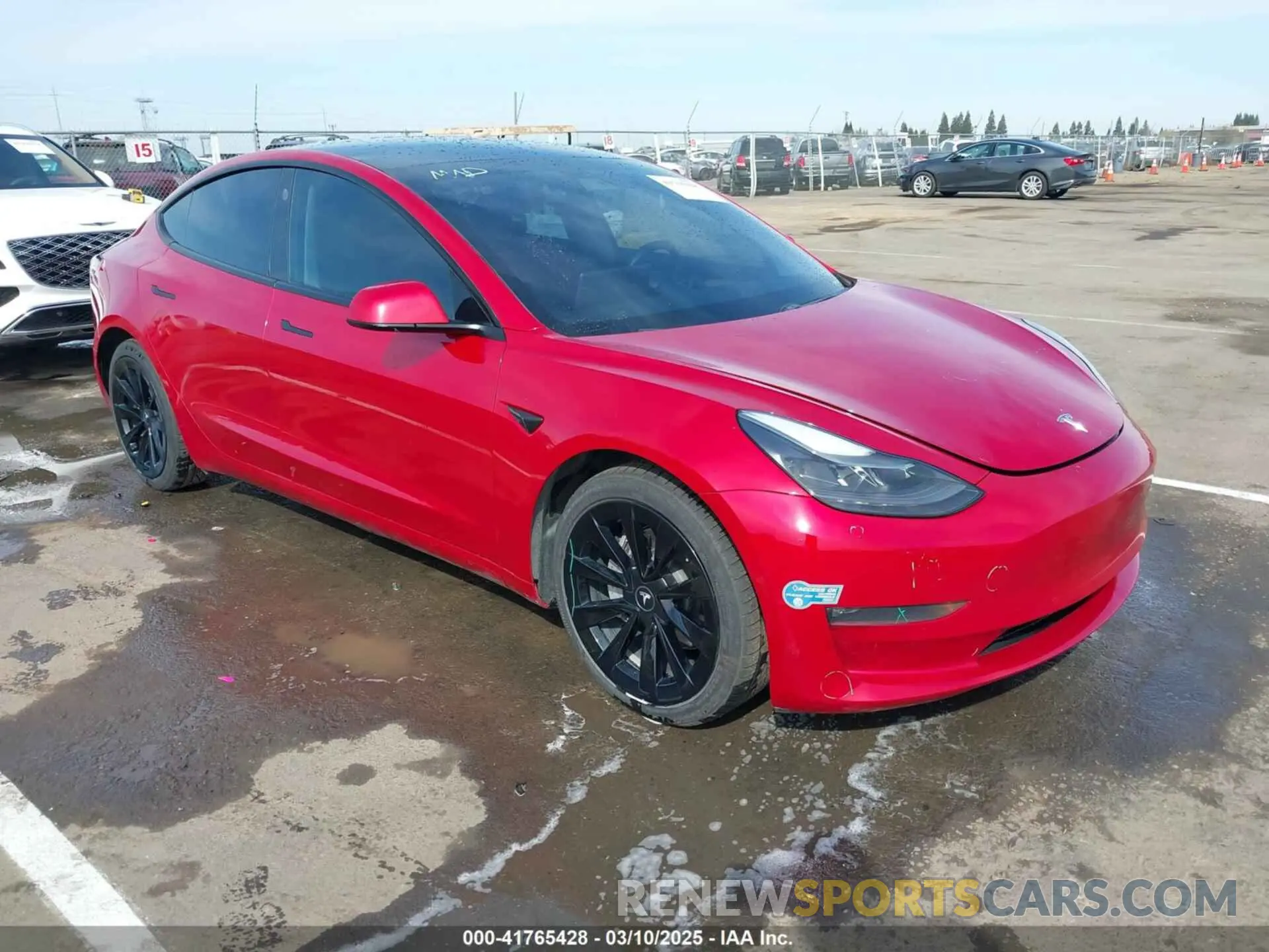 1 Photograph of a damaged car 5YJ3E1EB2MF015279 TESLA MODEL 3 2021