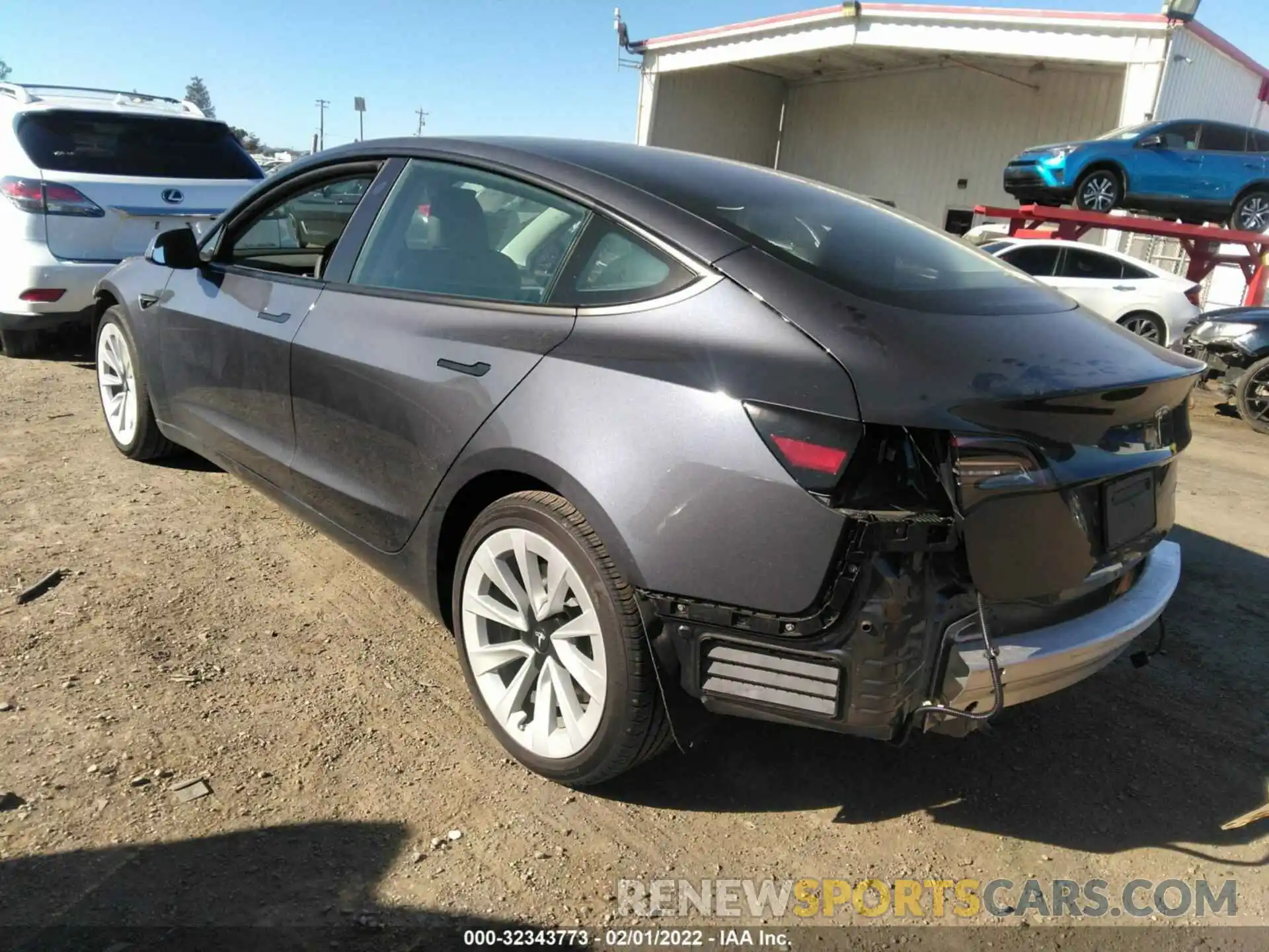 2 Photograph of a damaged car 5YJ3E1EB2MF036939 TESLA MODEL 3 2021