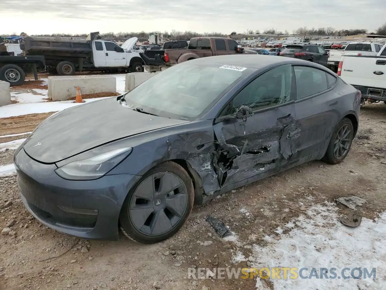 1 Photograph of a damaged car 5YJ3E1EB2MF065535 TESLA MODEL 3 2021