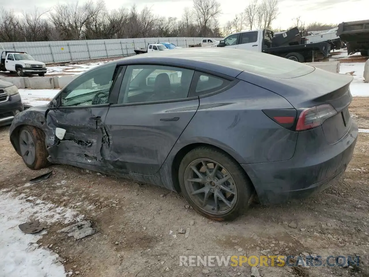 2 Photograph of a damaged car 5YJ3E1EB2MF065535 TESLA MODEL 3 2021