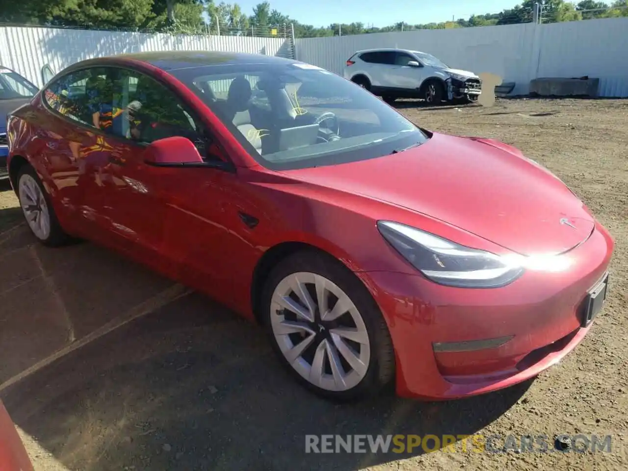 1 Photograph of a damaged car 5YJ3E1EB2MF079600 TESLA MODEL 3 2021