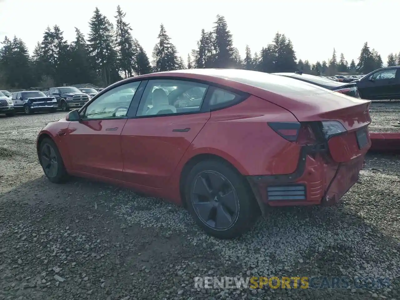 2 Photograph of a damaged car 5YJ3E1EB2MF847950 TESLA MODEL 3 2021