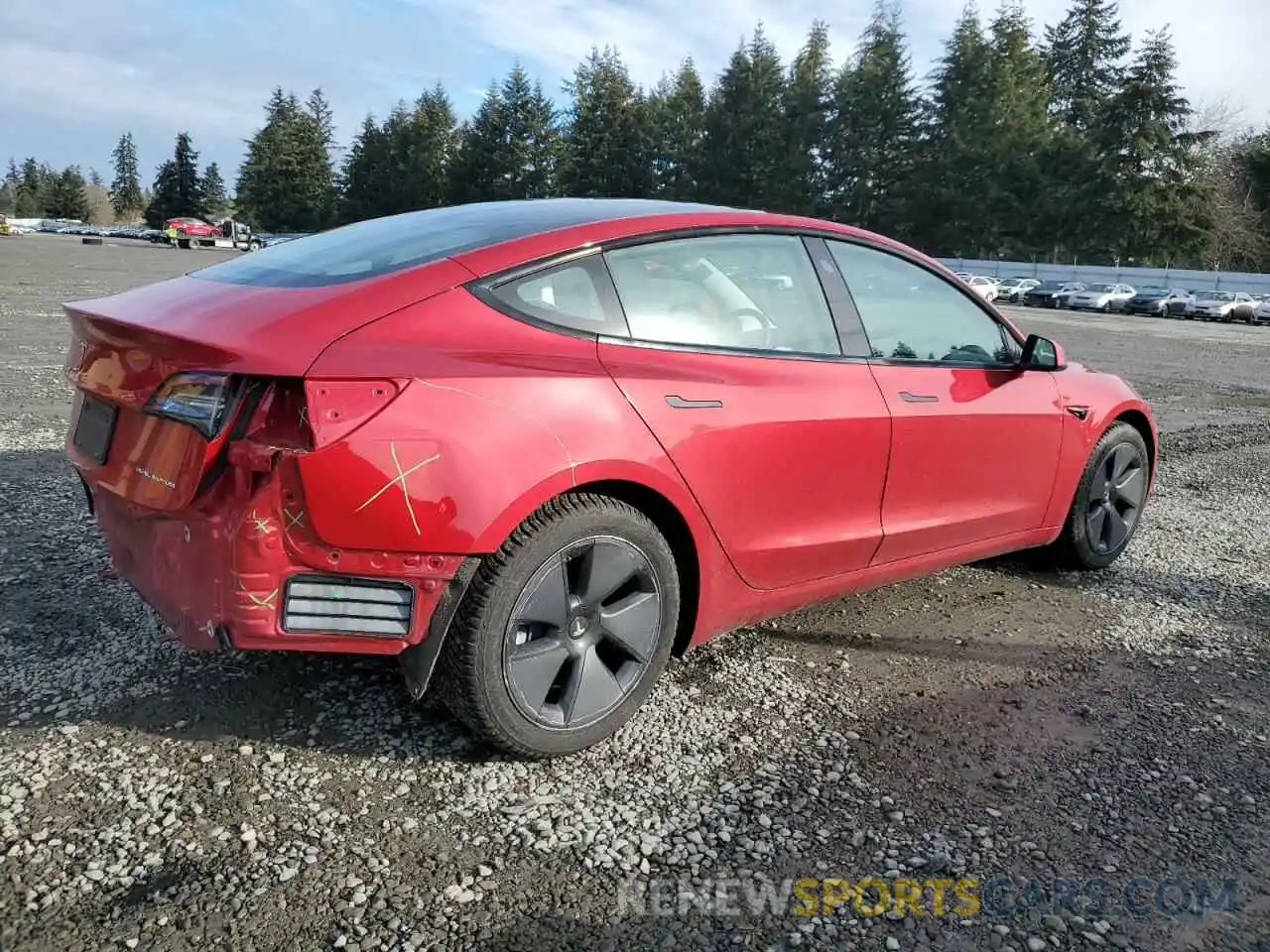 3 Photograph of a damaged car 5YJ3E1EB2MF847950 TESLA MODEL 3 2021