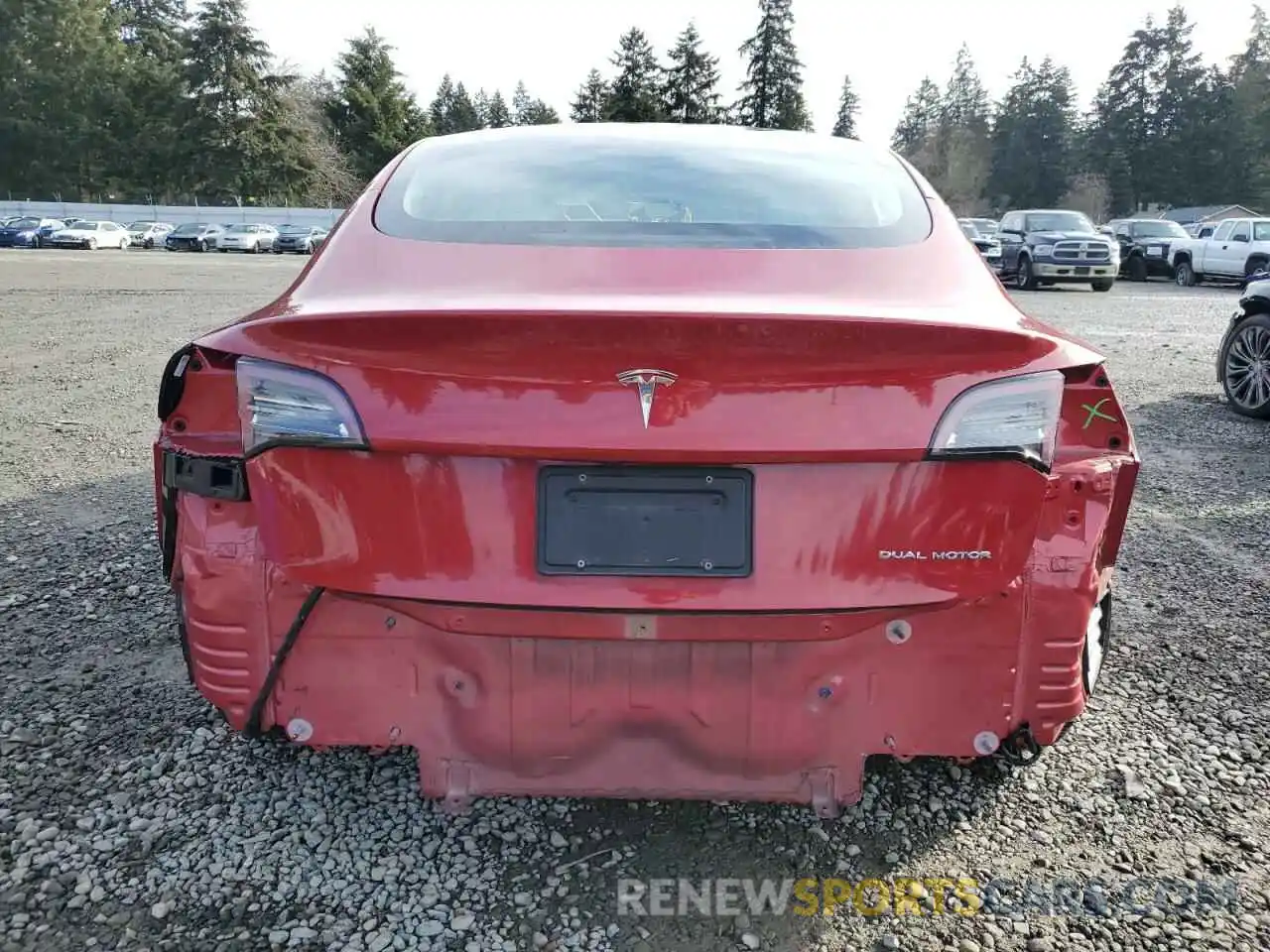 6 Photograph of a damaged car 5YJ3E1EB2MF847950 TESLA MODEL 3 2021