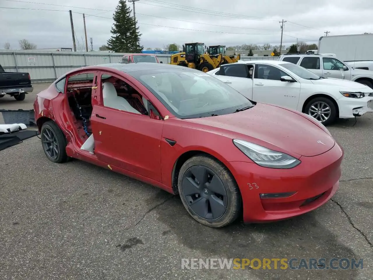4 Photograph of a damaged car 5YJ3E1EB2MF855109 TESLA MODEL 3 2021