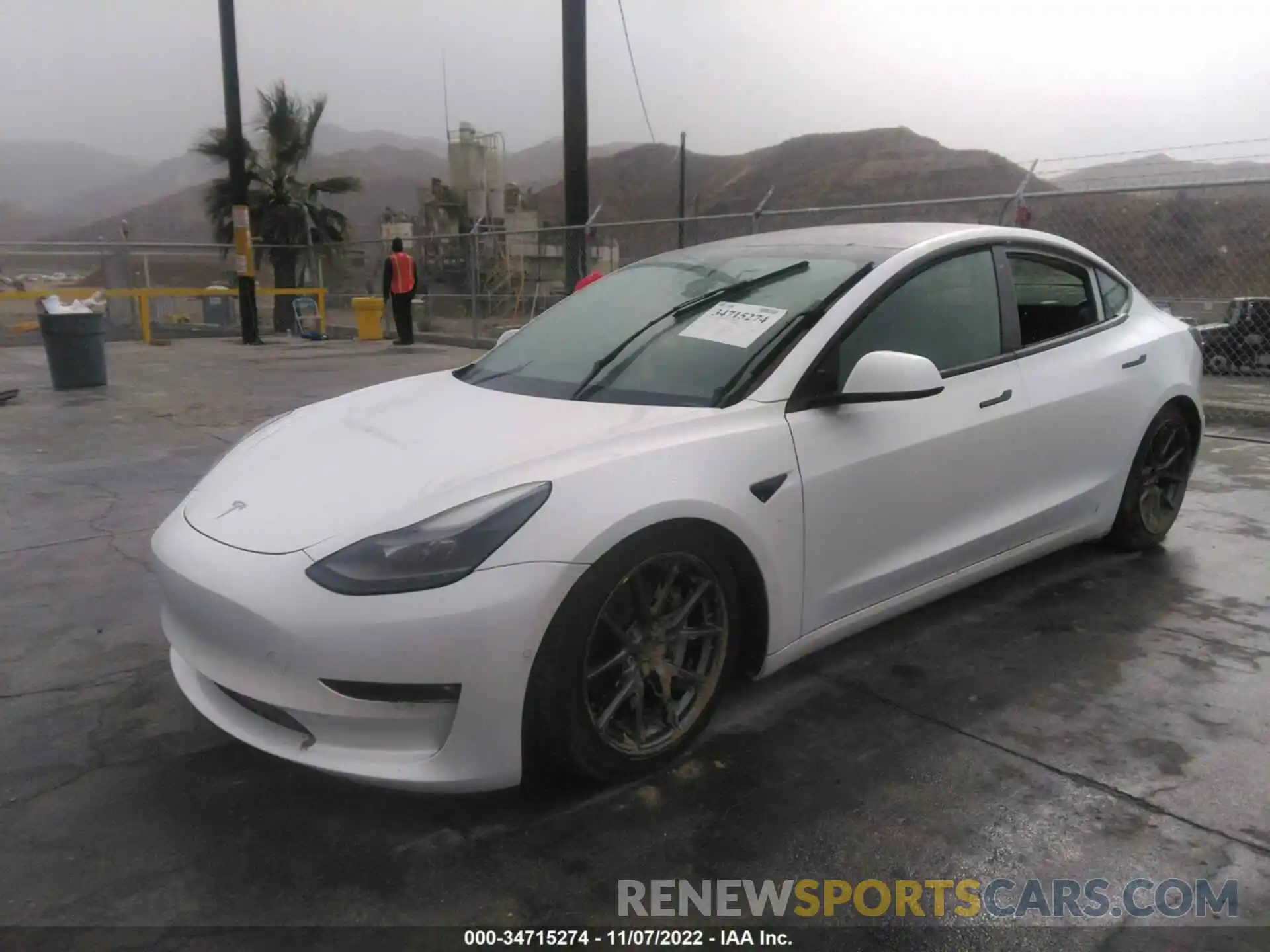 2 Photograph of a damaged car 5YJ3E1EB2MF872847 TESLA MODEL 3 2021